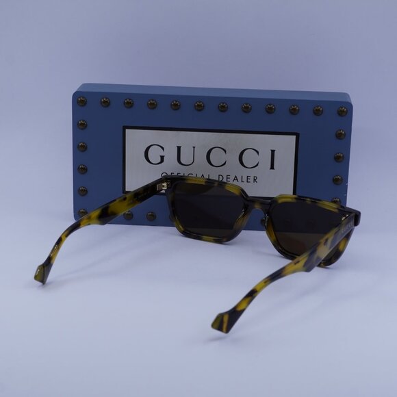 Gucci GG1539S 005 Square Sunglasses - Yellow Spotted Havana/Brown - Picture 11 of 13